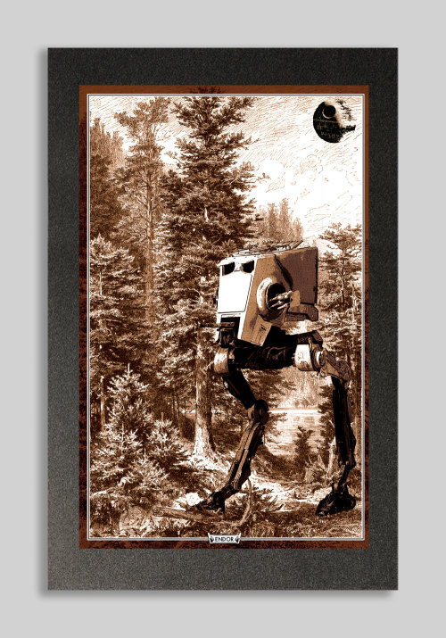 Antique Star Wars Engraving Style Posters by Ryan Huddle