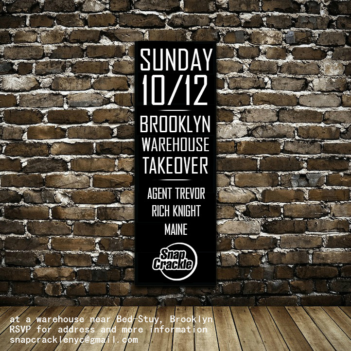 This Sunday 6pm till midnight - RSVP for location - snapcracklenyc@gmail.com