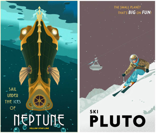 Interplanetary Travel Posters by Steve Thomas