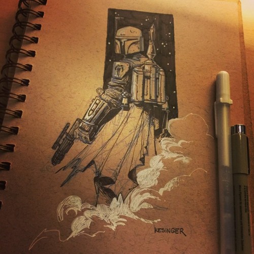 Commissioned #bobafett sketch for #inktober day 16! Halfway through the month long challenge,  if you would like an original ink drawing email me at bluenitro@hotmail.com