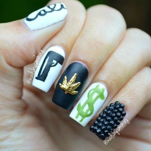 California style nails Credit to @nailsbysmokinj...