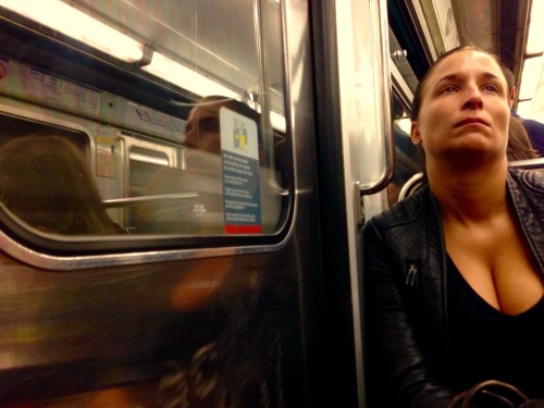 Busty girl in parisian metro