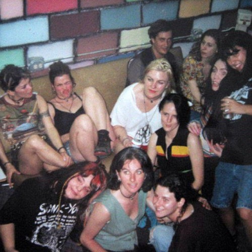 riot-kinderwhore:  April 8, 1994, backstage at a benefit show for Rock Against Domestic Violence
Babes in Toyland &amp; 7 Year Bitch &amp; Jack Off Jill
