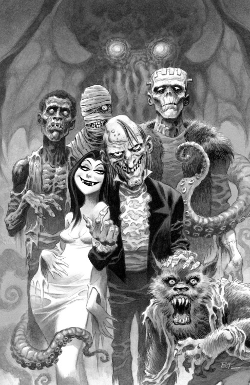 Creepy #15 (2009) frontispiece by Bruce Timm
