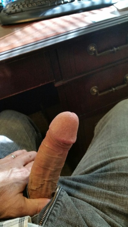 So fuck yeah, son… I just had to pull my damn hard cock out of my jeans while so fucking horny at my desk….