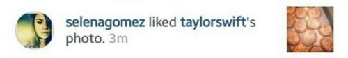 September 29: Selena liked Taylor&#8217;s photo on instagram.