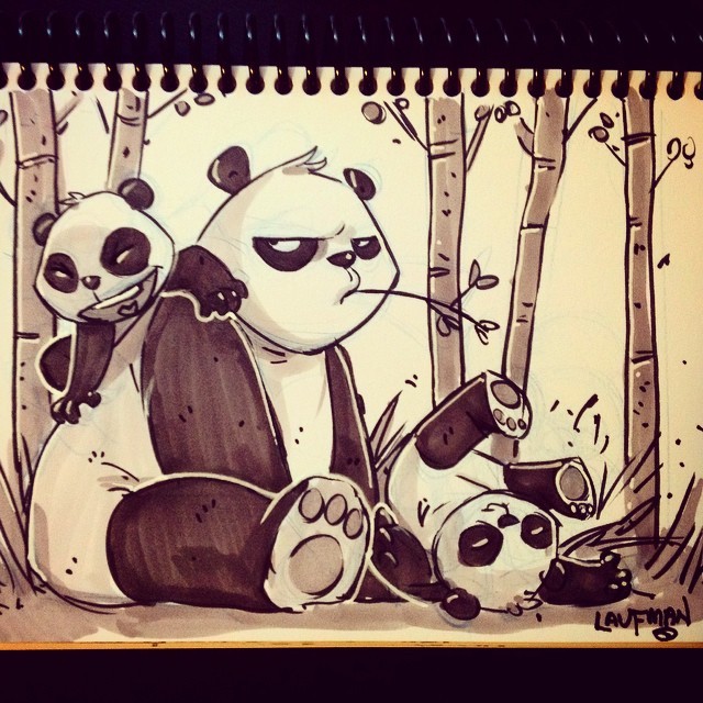 #inktober Day 19: Playful Pandas #sketch_dallies