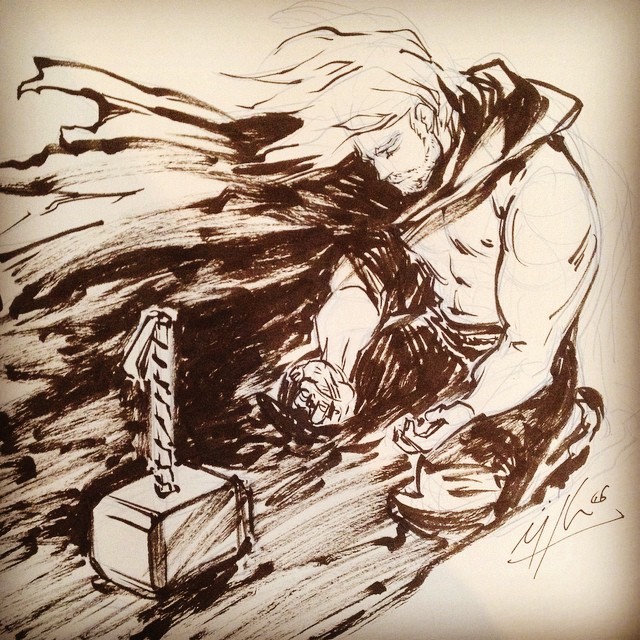 Whoops I’m already a day late! Gonna try #inktober anyway! #Thor #spoilers
