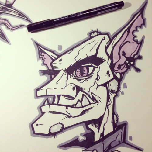 #drawlloween catch up #day5 #goblin #inktober #Inktober2014 #art #sketch #ink #monster