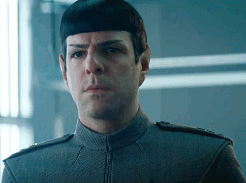 Spock gives someone shifty eyes