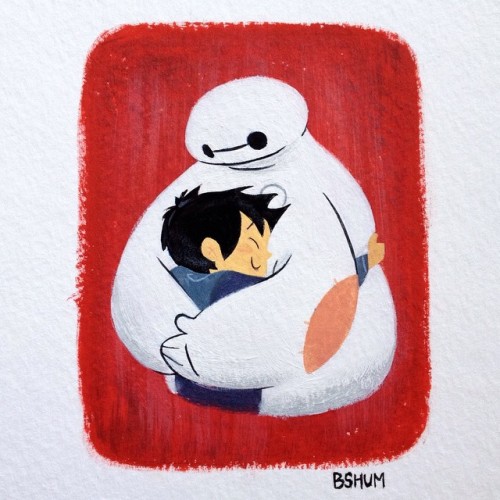 Check out Big hero 6 out this weekend!! Nov 7th! A gouache tribute painting of the huggable baymax! :)
