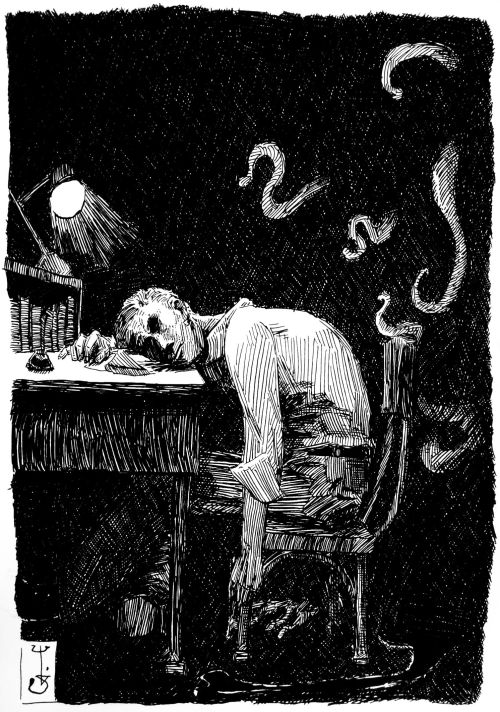 Lovecraft week begins…
(a semi-homage to Goya’s The Sleep of Reason Produces Monsters)
not entirely confident I captured Lovecraft’s features properly