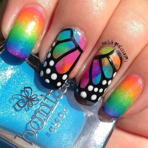Butterfly nails Credit to @nailsbymelissasmi...