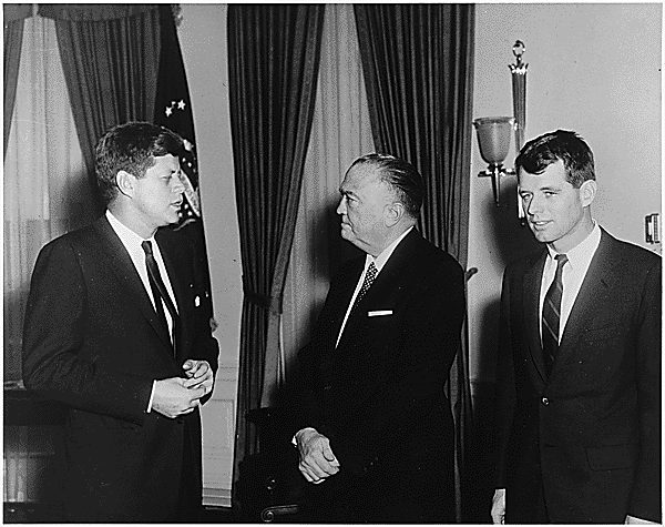 Stunning Image of J. Edgar Hoover and John F. Kennedy on 2/23/1961 