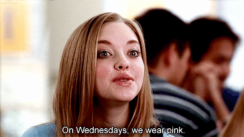 mean girls on wednesday we wear pink