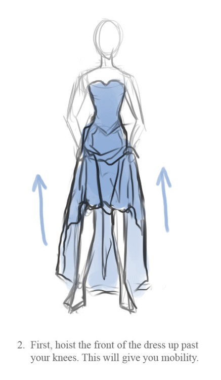 mirandemia:
I saw this step-by step tutorial of how to Gird Your Loins and it needed to be readjusted. 
in the event that we ever have any of these ladies in long dresses that can&#8217;t be easily ripped at the sides (a la sister latea)