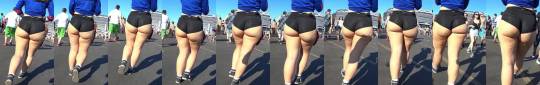 whootybootyblog:Big booty whooty walking in tight shorts