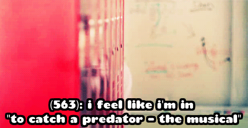  ✉ glee texts from last night(563): i feel like i’m in “to catch a predator - the musical” 