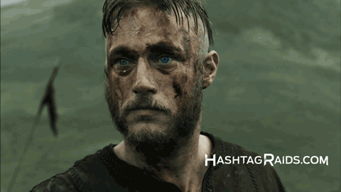 historyvikings: Clean the blood off your face and attack! The Vikings Raid on #ReactionGIFs starts NOW! Join the raid at hashtagraids.com 