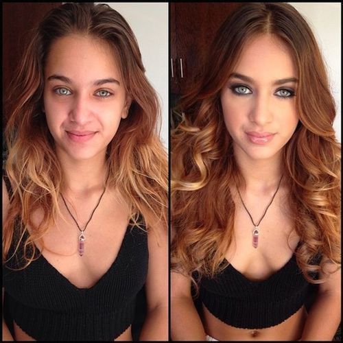 Girls without makeup before and after