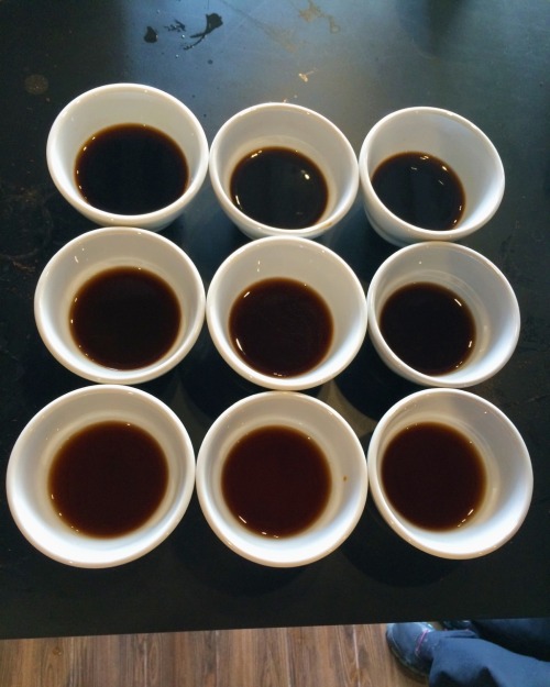 cups of coffee in a row
