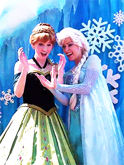 Anna and Elsa at Disney World 