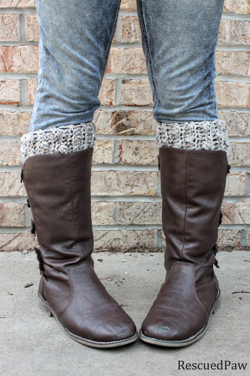 Gabrielle Crochet Boot Cuffs - Free Crochet Cuff Pattern for Boots from Easy Crochet 