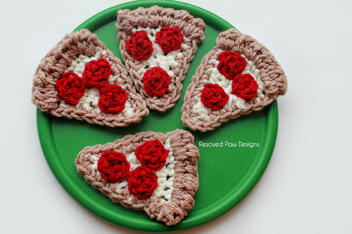 Crochet Pizza Applique Pattern :: Easy Crochet
