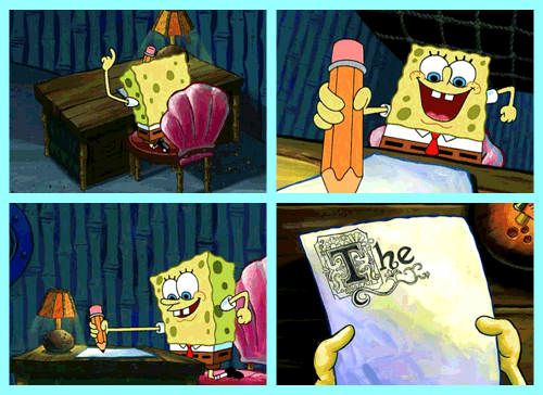 Spongebob writing paper gif   destinymanifestation.com