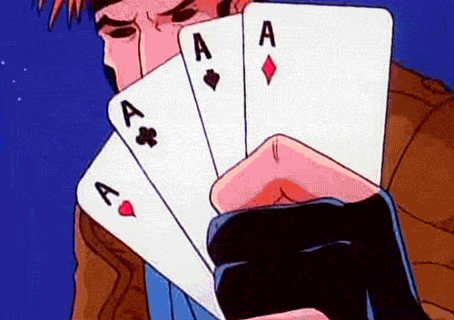 gambit throwing cards gif ile ilgili görsel sonucu