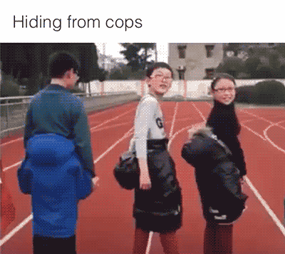 hiding from cops