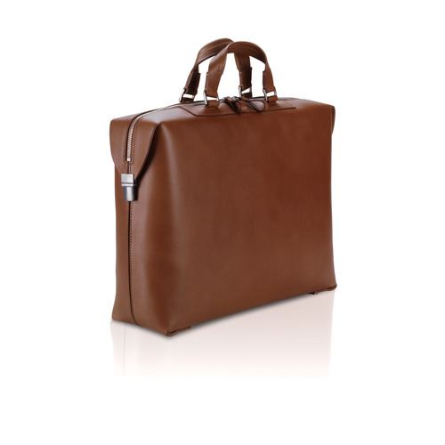 Bonastre light brown leather briefcase