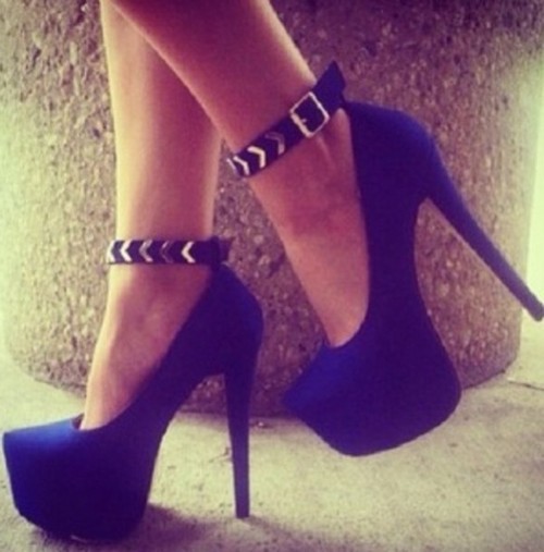 Black strappy high heels