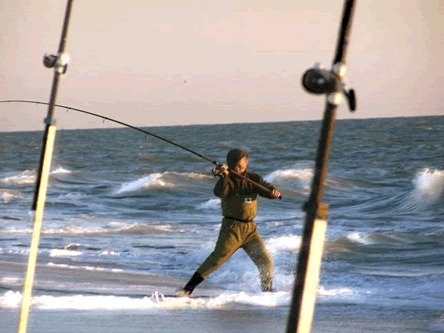 Women saltwater fishing