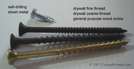 Wood screws and fasteners