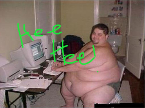 Fat guy computer nerd