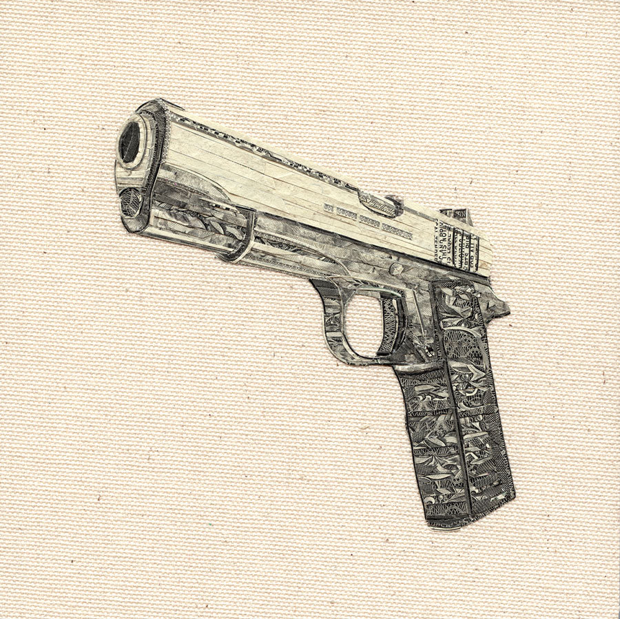 Money Art and Currency Collage • Money gun from currency ...