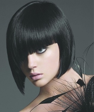 Women with black bob hairstyles