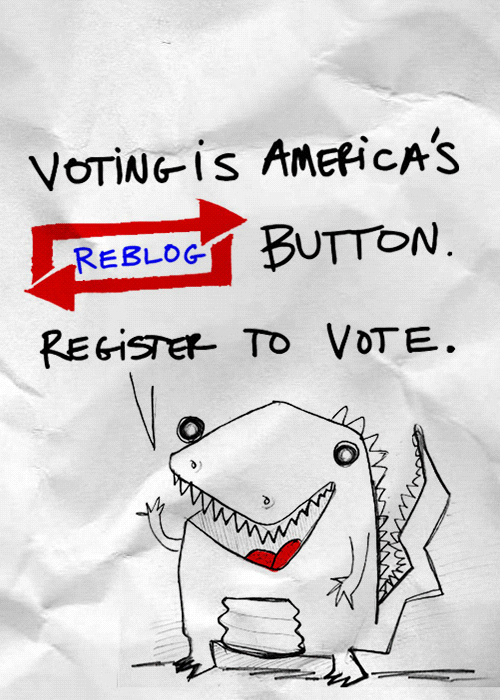 Today is National Voter Registration Day. Get your vote on and register here.  Illustration by Lee